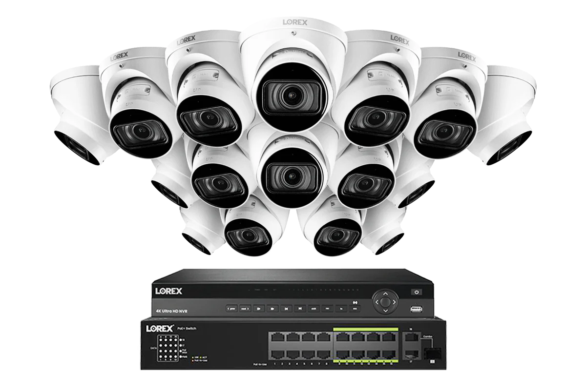 Nocturnal Series Lorex Elite Series 32-Channel (8TB) 4K IP System with Nocturnal N4 Lite Bullet Cameras and PoE Switch