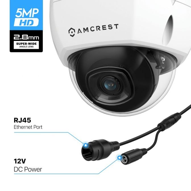 Amcrest 4K Security Camera System 8CH NVR 4x 4K Dome POE IP Cam 2TB