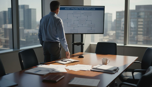 Security manager reviews asset protection workflow