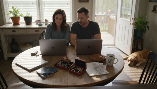 Couple listing valuables for home security