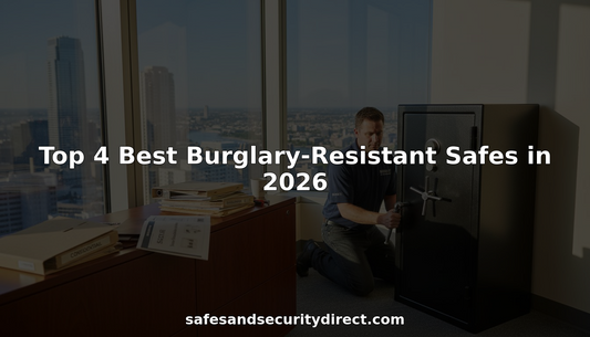 Installer securing a burglary-resistant safe in law office