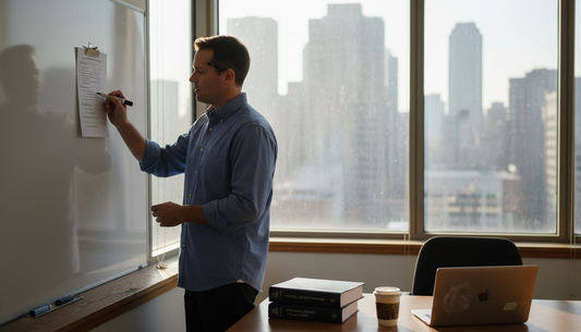 Security manager reviewing office checklist