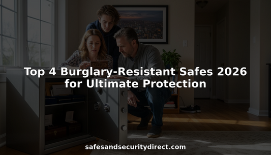Family using secure home safe for valuables