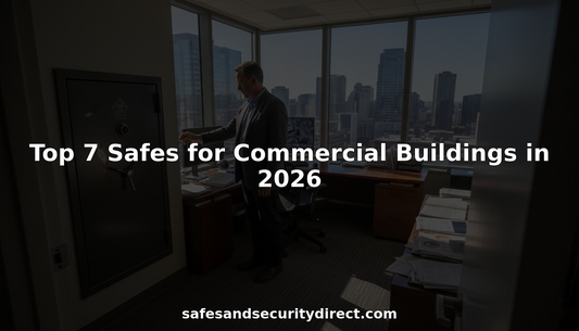 Building manager with commercial safe in office