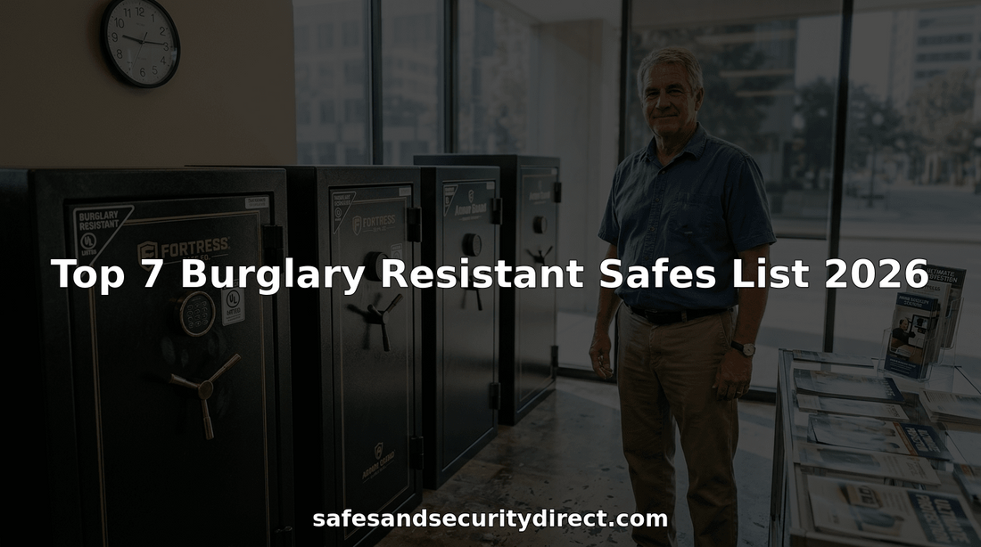 Security expert showcasing burglary resistant safes
