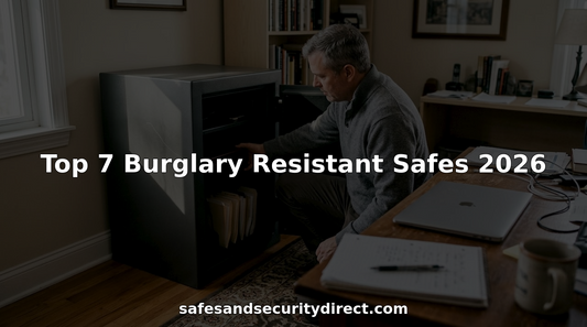 Homeowner using burglary resistant safe in office