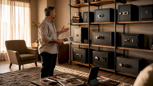 Man comparing home security safes alternatives