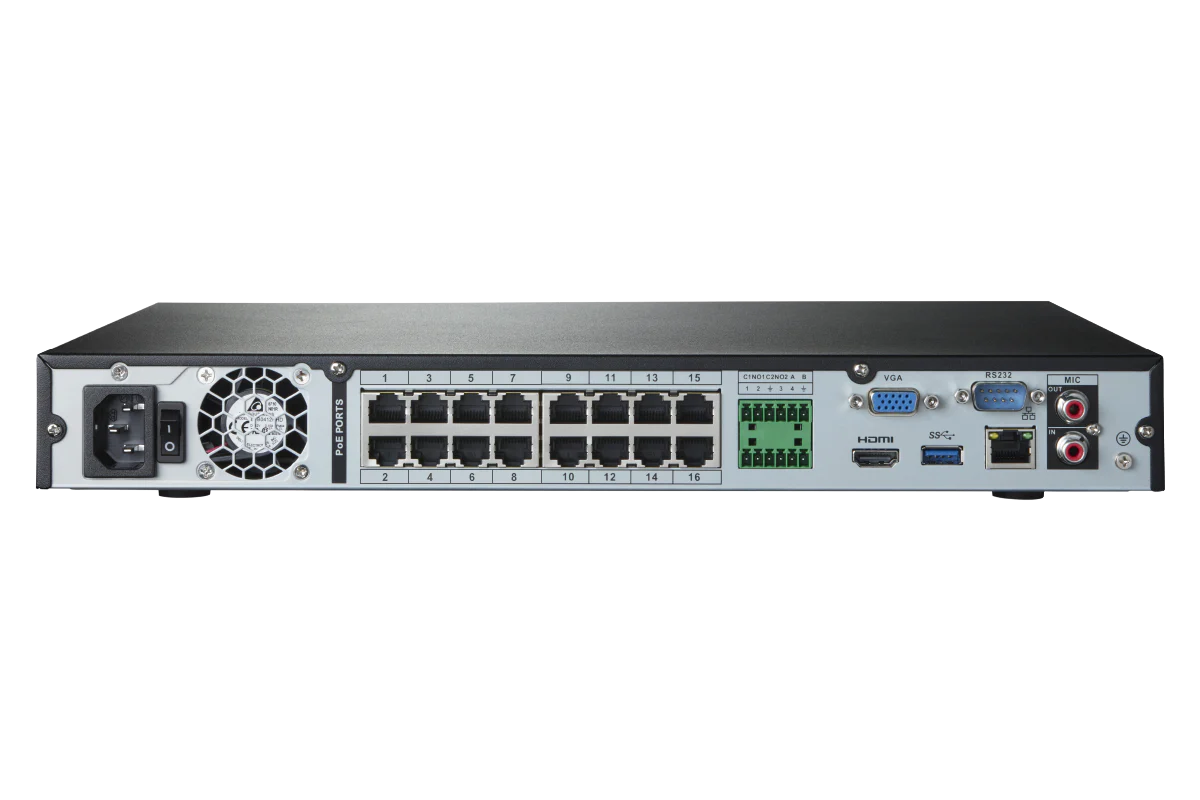 A Series Lorex Elite Series 4K 32 Camera Capable 8TB Wired NVR System with A14 IP Bullet Cameras