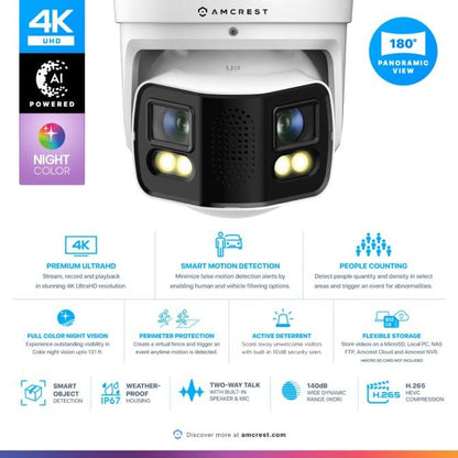 Amcrest Dual-Lens 4K Outdoor Security