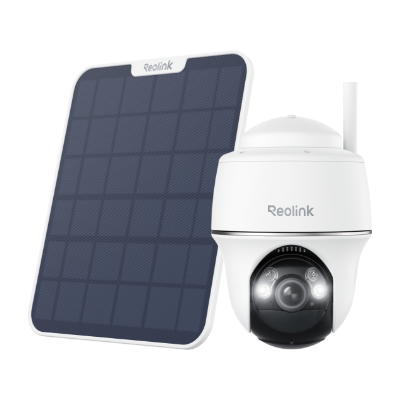 4K 8MP Wireless Pan &amp; Tilt Standalone Solar/Battery Camera with Spotlights