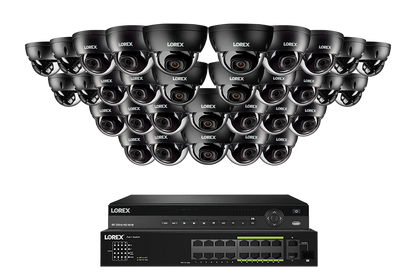 A Series Lorex Elite Series 4K 32 Camera Capable 8TB Wired NVR System with 8MP (4K) A10 IP Dome Cameras