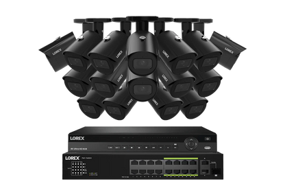 A Series Lorex Elite Series 4K 32 Camera Capable 8TB Wired NVR System with A14 IP Bullet Cameras