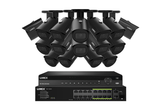A Series Lorex Elite Series 4K 32 Camera Capable 8TB Wired NVR System with A14 IP Bullet Cameras