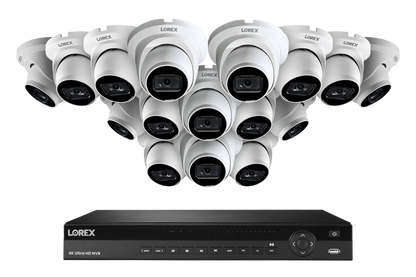 Nocturnal Series Lorex Elite Series NVR with N3 (Nocturnal Series) IP Dome Cameras - 4K 16-Channel 4TB Wired System