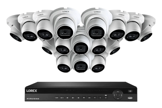 Nocturnal Series Lorex Elite Series NVR with N3 (Nocturnal Series) IP Dome Cameras - 4K 16-Channel 4TB Wired System