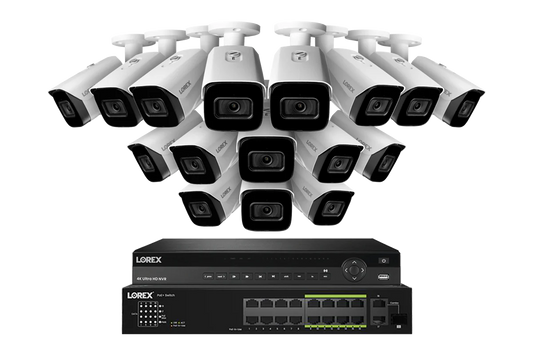 Nocturnal Series Lorex Elite Series NVR with N3 (Nocturnal Series) IP Bullet Cameras - 4K 32-Channel 8TB Wired System