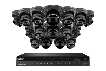 Lorex Elite Series NVR with N3 (Nocturnal Series) IP Dome Cameras - 4K 16-Channel 4TB Wired System