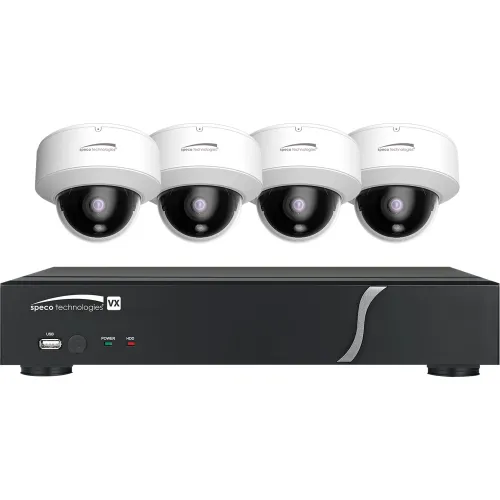 Speco ZIPT4D1 4-Channel HD-TVI DVR and 4 Dome Camera Kit, 1TB