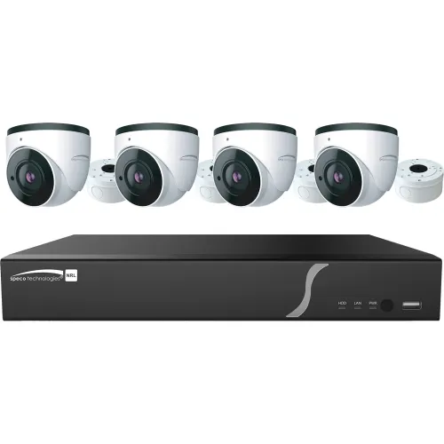 Speco ZIPL4D1 4-Channel Plug & Play NVR and IP Kit, 4 Dome Cameras, 1TB