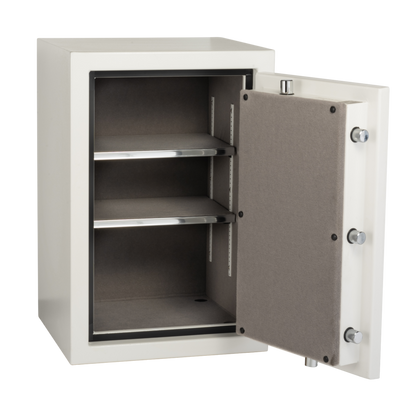 DynaVault DV 3019 C Fire and Burglary Safe – front view showing solid steel door and combination lock

Open DynaVault DV 3019 C safe with adjustable interior shelves and fireproof insulation

Close-up of DynaVault DV 3019 C composite door and locking bolts for fire and burglary protection

Fire-rated DynaVault 3019C safe in home office setting for secure document storage

Heavy-duty steel DynaVault DV 3019 C safe with UL RSC rating and mechanical lock

Open DynaVault DV 3019 C safe with adjustable interior 