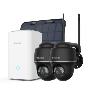 Wireless Security System With 4K PT Standalone Battery/Solar Wi-Fi Cameras