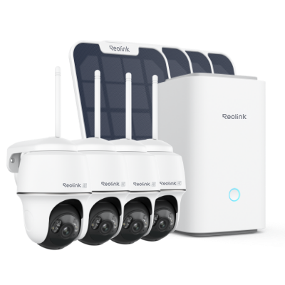 Wireless Security System With 4K PT Standalone Battery/Solar Wi-Fi Cameras
