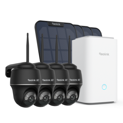 Wireless Security System With 4K PT Standalone Battery/Solar Wi-Fi Cameras