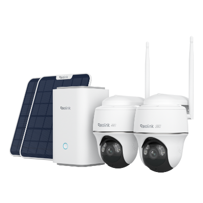 Wireless Security System With 4K PT Standalone Battery/Solar Wi-Fi Cameras