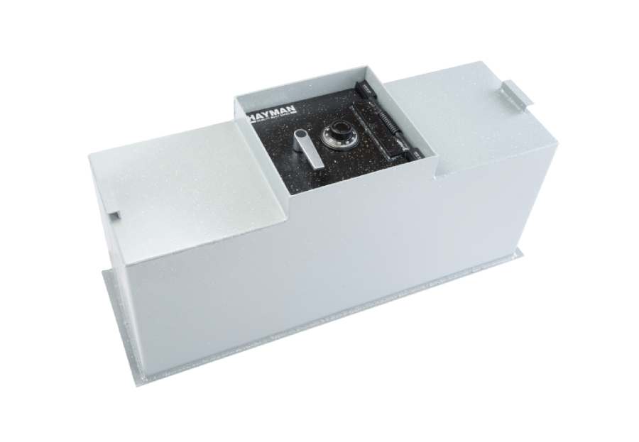 In-Floor Safes FS 16T B C Floor Safe – closed view installed in concrete floor

Open FS 16T B C floor safe showing interior compartment and steel door

Close-up of FS 16T B C floor safe locking mechanism and handle

FS 16T B C floor safe with spring-assisted lift door in open position

In-Floor FS 16T B C safe concealed under floor covering for hidden security
