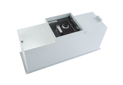 In-Floor Safes FS 16T B C Floor Safe – closed view installed in concrete floor

Open FS 16T B C floor safe showing interior compartment and steel door

Close-up of FS 16T B C floor safe locking mechanism and handle

FS 16T B C floor safe with spring-assisted lift door in open position

In-Floor FS 16T B C safe concealed under floor covering for hidden security