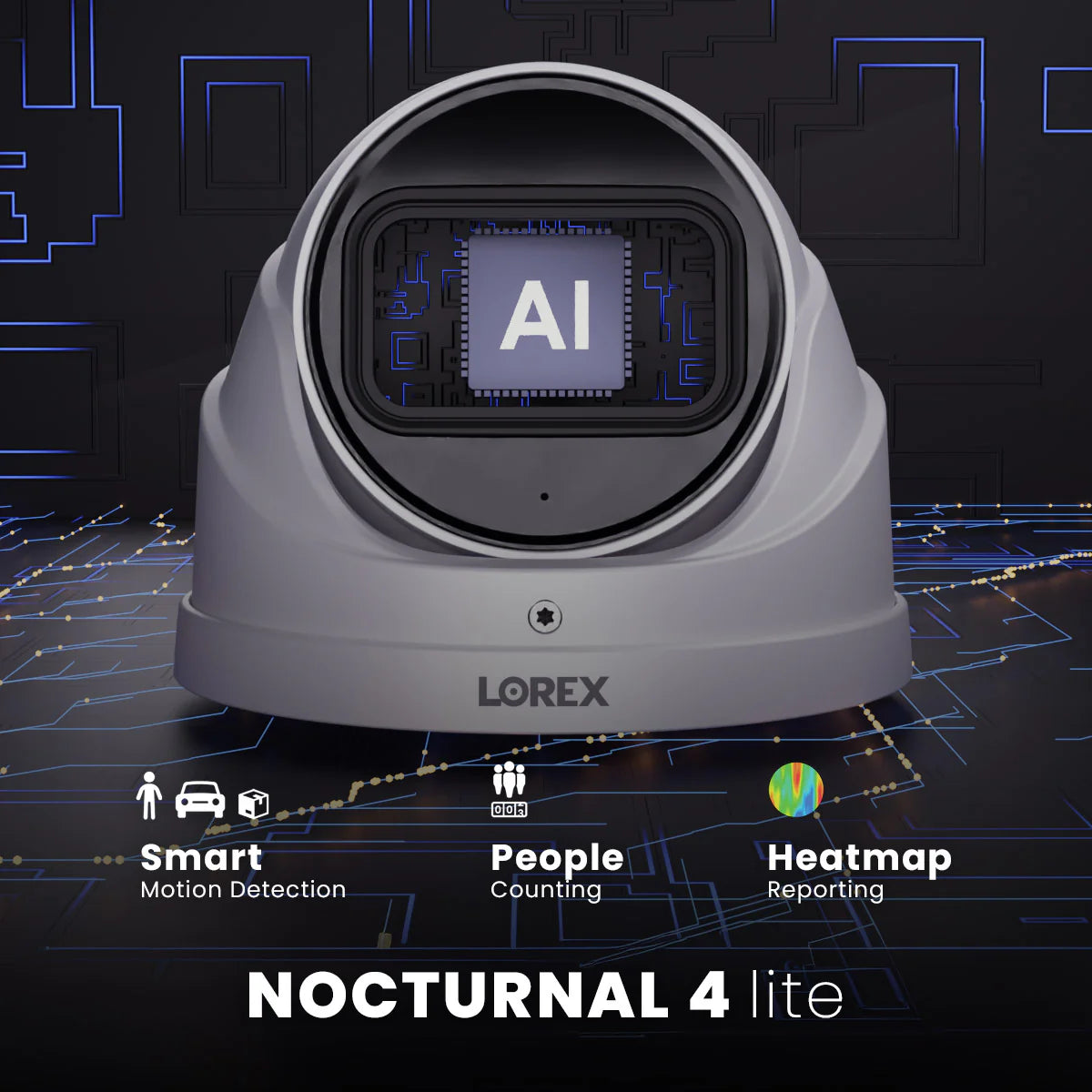Nocturnal Series Lorex Elite Series 16-Channel (4TB) 4K IP System with Nocturnal N4 Lite Turret Cameras