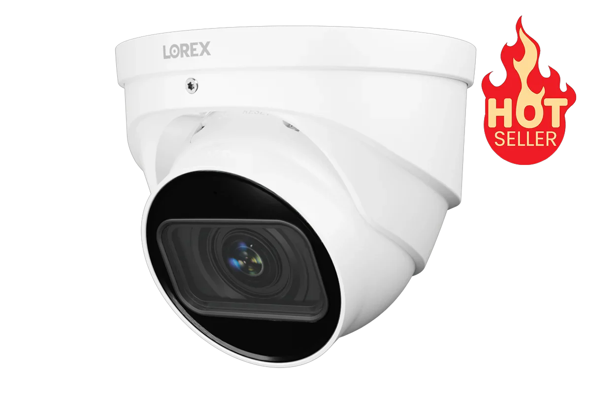 Nocturnal Series Lorex N4 Lite - 24 camera 4K (8MP) IP ePOE Wired Turret Security Camera, Motorized Varifocal Lens, Real-Time 30 FPS Recording, 4X Optical Zoom, Advanced Analytics (Copy) (Copy)