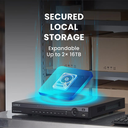 Nocturnal Series Lorex Elite Series 32-Channel (8TB) 4K IP System with Nocturnal N4 Lite Bullet Cameras and PoE Switch