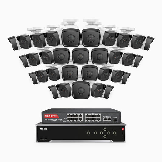 ANNKE H500 - 3K 32 Channel 32 Cameras PoE Security System, Night Vision, Built-in Mic & SD Card