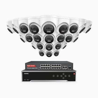 ANNKE H800 - 4K 32 Channel 24 Cameras PoE Security System, Human & Vehicle Detection, Color & IR Night Vision, Built-in Mic, RTSP Supported, 16-Port PoE Switch Included