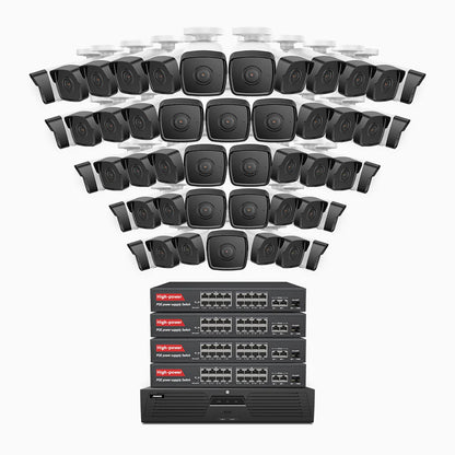 ANNKE H500 - 3K 64 Channel 48 Cameras PoE Security System, EXIR 2.0 Night Vision, Built-in Mic & SD Card Slot, Works with Alexa, 16-Port PoE Switch Included ,IP67 Waterproof, RTSP Supported