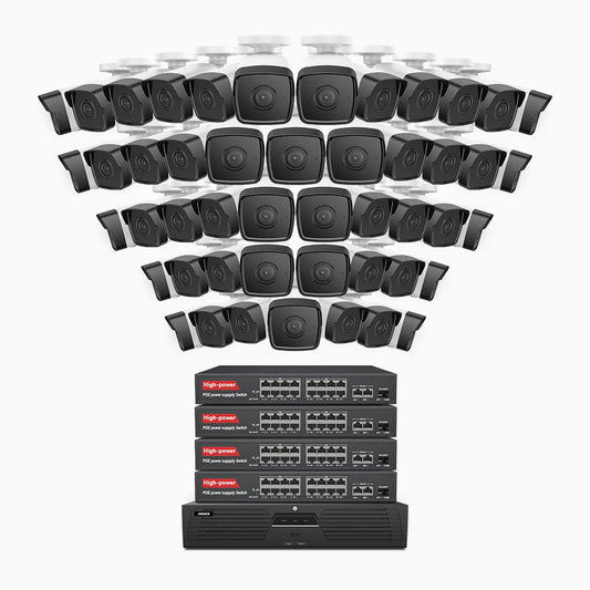 ANNKE H500 - 3K 64 Channel 48 Cameras PoE Security System, EXIR 2.0 Night Vision, Built-in Mic & SD Card Slot, Works with Alexa, 16-Port PoE Switch Included ,IP67 Waterproof, RTSP Supported