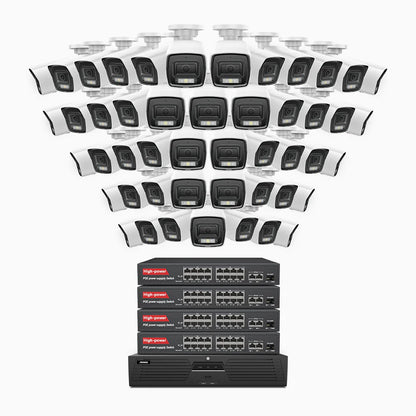 ANNKE H1200 - 4K 12MP 64 Channel 48 Cameras PoE Security System, Color & IR Night Vision, Human & Vehicle Detection, H.265+, Built-in Microphone, Max. 512 GB Local Storage, IP67
