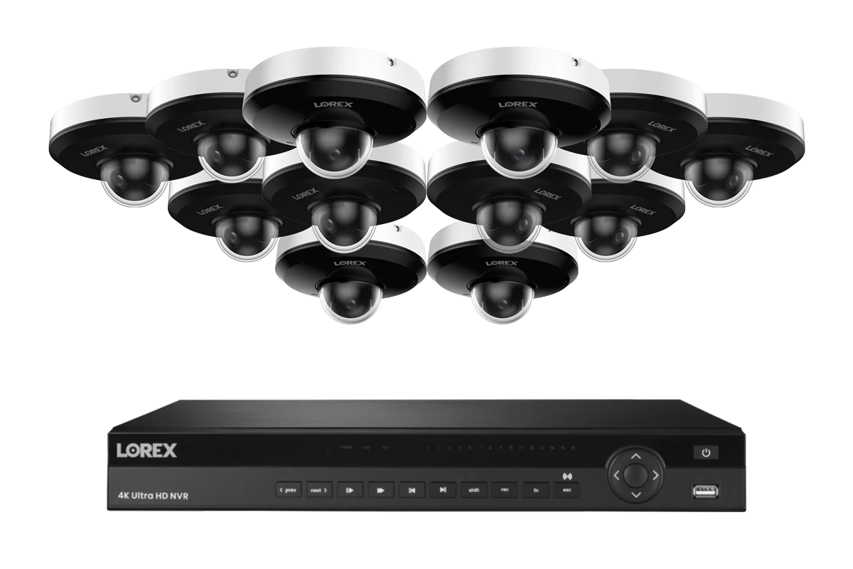Lorex Pro PTZ Series Lorex Elite Series NVR with P2 (4MP) IP Mini PTZ Cameras - 4K 16-Channel 4TB Wired System