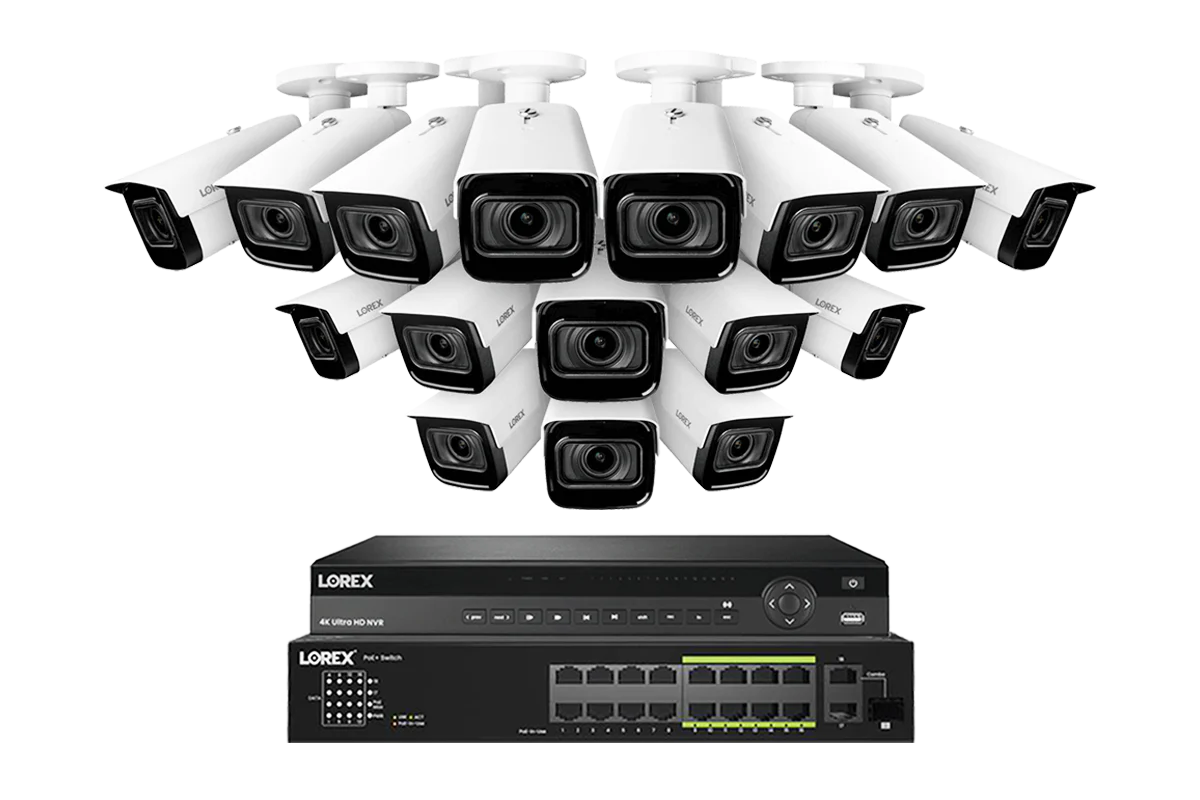 Nocturnal Series Lorex Elite Series 32-Channel (8TB) 4K IP System with Nocturnal N4 Lite Bullet Cameras and PoE Switch