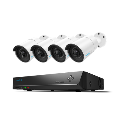 Smart PoE NVR System with 4 Cameras for 24/7 Recording