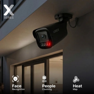 Lorex Series X Connect X5 4K PoE Bullet Camera with AI Color Night Vision - White/Black