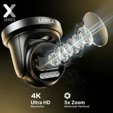 Lorex Series X3 4K Motorized Varifocal PoE Bullet / Turret Camera with Active Deterrence