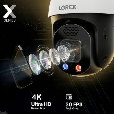 Lorex Connect X Series 4K PTZ PoE Camera with 30× Optical Zoom