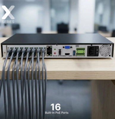 Lorex Connect X Series 4K 16-Channel Wired NVR System with X5 Turret Security Cameras - 4TB