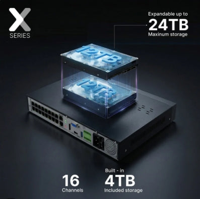 Lorex Connect X Series 4K 16-Channel Wired NVR System with X5 Turret Security Cameras - 4TB
