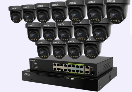 Lorex Connect X Series 4K 32-Channel Wired NVR System with X3 Turret Security Cameras - 8TB