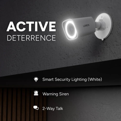 Lorex V Series Connect 4K 8-Channel Wired NVR System with Four 4K IP Bullet Security Cameras - 1TB