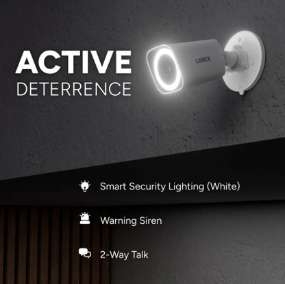 Lorex V Series Connect 4K 8-Channel Wired NVR System with Four 4K IP Bullet Security Cameras - 1TB