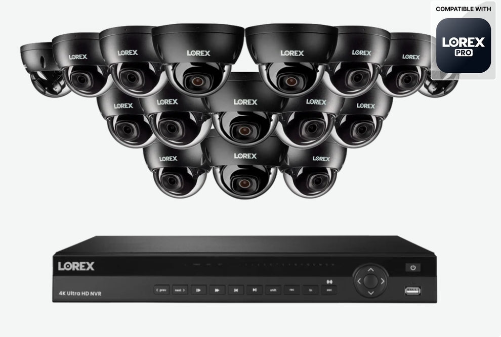 A Series  Lorex Elite Series 4K 16 Camera Capable 6TB Wired NVR System with 4MP (2K) A4 IP Dome Cameras